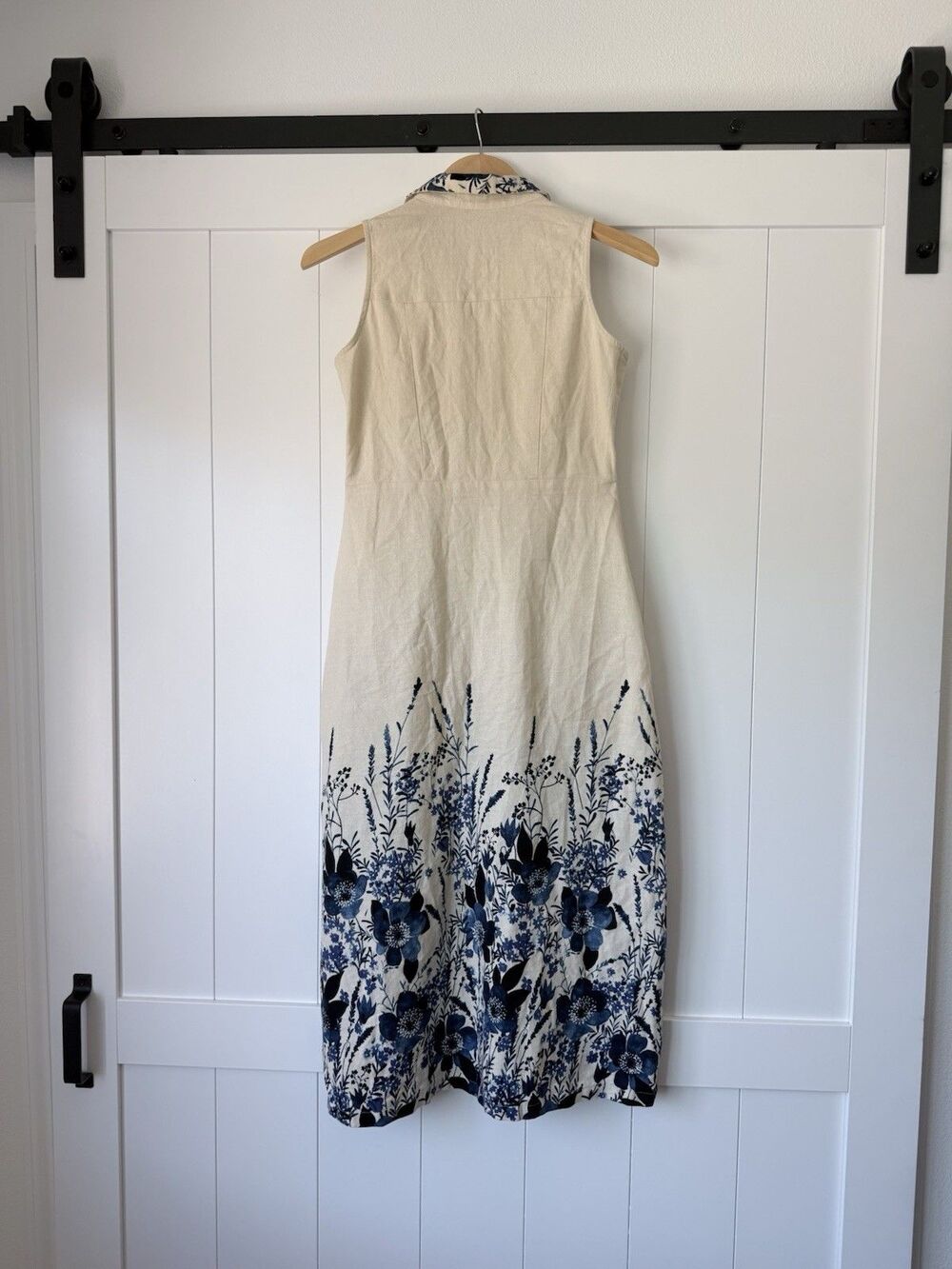 Linen Cotton Floral Midi Shirt Dress AND Anita Dongre Anthro Pockets Sz 2 UK 10 - Picture 2 of 12
